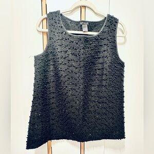 Ann Taylor Black sleeveless top with sparkle